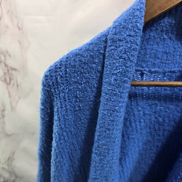 Anthropologie Sweater Womens Small Blue Cardigan Open Front Moth Boucle Fuzzy - Picture 2 of 13